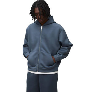Ensemble de survêtement pour homme, sweat à capuche oversize uni avec fermeture éclair intégrale et pantalon large assorti, OEM ODM Vente en gros de vêtements - Product Image 4