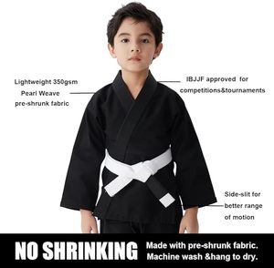 Custom Kids Jiu Jitsu Gi Kimono Preshrunk Fabric BJJ White Belt Included Martial Arts Wear Tranining Suit for Children & Youth - Product Image 5