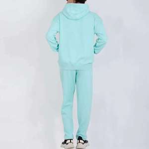 Ensemble de survêtement décontracté pour homme, sport d'hiver, à capuche, en polaire, manches longues, coupe régulière, pantalon de jogging, uni, 100% coton respirant - Product Image 2