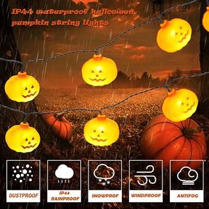 11 FT LED Pumpkin String <b>Lights</b> with Battery Operated <b>Timer</b> Function Halloween Decoration for Thanksgiving Parties - Product Image 2