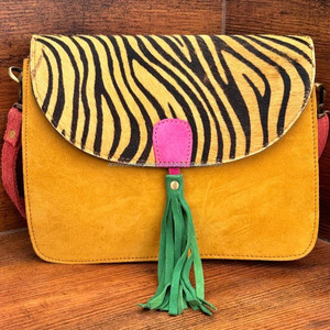 กระเป๋าสะพายคาดลำตัวหนังนิ่มสีสดใสพิมพ์ลายสัตว์สำหรับผู้หญิงกระเป๋าถือหนังรีไซเคิลแบบยั่งยืน - Product Image 4