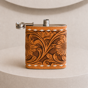 Nouvelle gourde en cuir de vache véritable de 7 oz, fabriquée à la main, grande capacité, prix d'usine, légère, idéale pour les hommes - Product Image 2