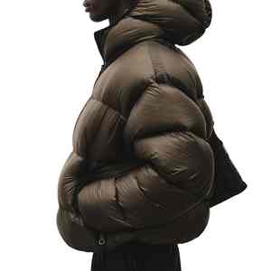 เสื้อแจ็คเก็ตพัฟเฟอร์บุหนาสำหรับผู้ชาย ใส่ได้ทั้งภายนอกและภายใน ขนาดใหญ่พิเศษ แขนถอดได้ กันน้ำ กันลม มีฮู้ด สีสันเข้ากัน - Product Image 4