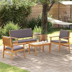 Ensemble de canapés de jardin marron 4 pièces 47,24 x 25,79 x 31,10 pouces – Mobilier d'extérieur élégant - Product Image 4