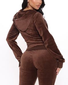 ชุดเสื้อผ้า2ชิ้นสำหรับผู้หญิง,เสื้อฮู้ดและกางเกงวิ่งแบบรูดซิปขึ้นมาพร้อมโลโก้ออกแบบได้เองสำหรับฤดูใบไม้ผลิ - Product Image 2