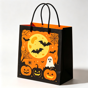 Sacchetti Regalo in Carta Kraft Antigrasso di Lusso Personalizzati OEM/ODM per Halloween |   Sacchetti Ecologici Laminati Riutilizzabili per Dolcetti o Scherzi in Grandi Quantità - Product Image 4