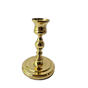 Portavelas Baldwin de Latón Macizo de 5 Pulgadas, Par de Portavelas Vintage en Tono Dorado, Portavelas Decorativos para Velas Cónicas - Product Image 6