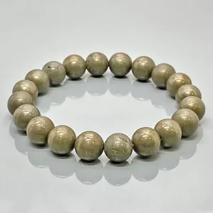 Natural Pyrite 8mm Smooth Round AA Grade Gemstone Beads <b>Stretch</b> <b>Bracelet</b> Healing Jewelry Wholesale - Product Image 1