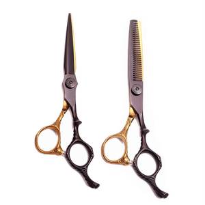 Tijeras de Entresacar de Acero Inoxidable 440C con 28 Dientes, Punta Redonda, Mango Largo, para Uso en Salones de Belleza (Para Diestros) - Product Image 5