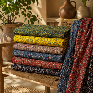 Jaipur Moda Anaya I Ethnic Cotton Printed <b>Fabric</b> with Botanical Floral Trails for Kurtis Shirts and Home Textiles - Product Image 2