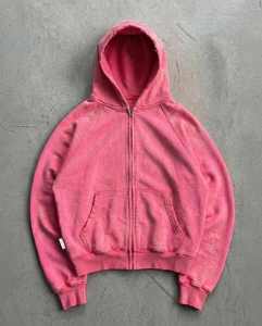 Sweat à capuche zippé unisexe personnalisé, épais, délavé à l'acide, effet vieilli, vintage, décoloré par le soleil, manches raglan, coupe oversize, style streetwear - Product Image 1