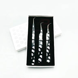 Pinces à cils noires et blanches avec revêtement, pointe fine durable, testées à la main, avec logo personnalisé - Product Image 6