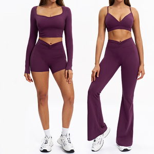 Conjunto Deportivo Impermeable de Dos Piezas para Mujer, Talla Grande, con Sujetador Deportivo y Leggings, para Yoga, Gimnasio, Entrenamiento, Ropa Deportiva Cómoda para Uso Diario - Product Image 3