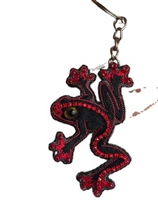 Đẹp Cá Thiết Kế Màu Xanh Và Màu Đỏ Màu Hạt Giống Đính Cườm <span class=keywords><strong>Keychain</strong></span> Và Đính Cườm Handmade Keyring Từ Ấn Độ - Product Image 4