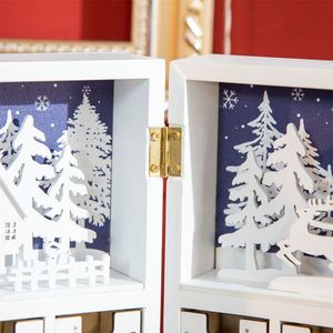 Calendario dell'Avvento Natalizio a Forma Quadrata, Babbo Natale 3D con Caramelle, Decorazione per la Casa in Cotone e MDF, Forniture in Sacchetti - Product Image 4