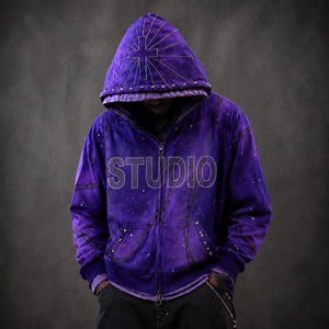 Sudaderas con capucha para hombre OEM, sudaderas con capucha gruesas con cremallera, logotipo personalizado, directo de fábrica para marcas de ropa urbana. - Product Image 3