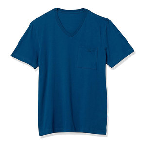 เสื้อยืดคอวีลำลองสไตล์สตรีทแวร์แบบใหม่พร้อมโลโก้สั่งทำสำหรับผู้ใหญ่ ดีไซน์เรียบง่ายไม่ซ้ำใคร เสื้อยืดคอวีผ้าฝ้ายสำหรับผู้ชาย - Product Image 4