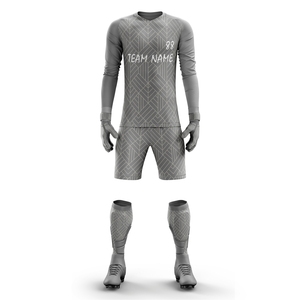 Ensemble de maillot de gardien de but de football personnalisé par sublimation, chemise et short rembourrés, respirant, vêtements de sport pour l'entraînement de l'équipe de football - Product Image 5