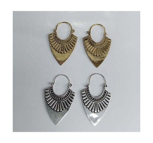 Pendientes de bucle de moda de latón y metal, pendientes de joyería de moda bohemios de colores dorados y plateados, para uso de regalo de mujer. - Product Image 1