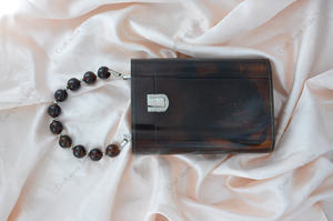 Bolso de mano de resina natural hecho a mano con cuentas para mujer, de lujo, para fiesta, boda, de diseñador, con asa superior - Product Image 4