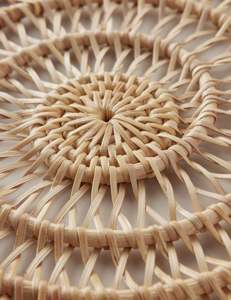 Delicate <b>Round</b> Rattan Placemat Set Woven <b>Table</b> <b>Mat</b> Natural Dining Placemat Boho <b>Table</b> Setting Decor For Dining <b>Table</b> Styling - Product Image 3