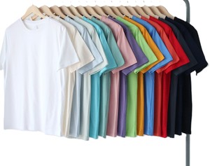 OEM 200G Thin Cool Cotton Solid Color Crew Neck Short Sleeve Casual Summer <b>Mens</b> T <b>Shirt</b> - Product Image 2