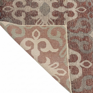 Tapis décoratif antidérapant en laine beige terre cuite et gris, motif géométrique à médaillon, pour salon, hôtel, salle de bain - Product Image 5