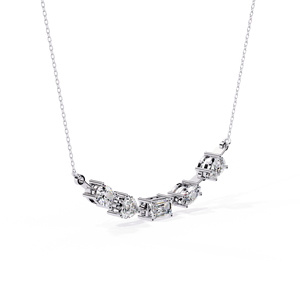 Collar de Diamantes Cultivados en Laboratorio en Oro Rosa, con Múltiples Piedras Ovaladas, en Forma de Pera, Redondas y Esmeralda, para Mujer - Product Image 3