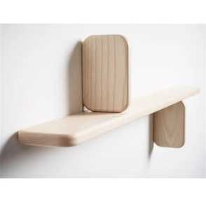 Modern Light Wood Floating Wall <b>Shelf</b> Metal <b>Wire</b> Hanger Hanging Storage Display Ledge Mounted Plant Book Rack - Product Image 3
