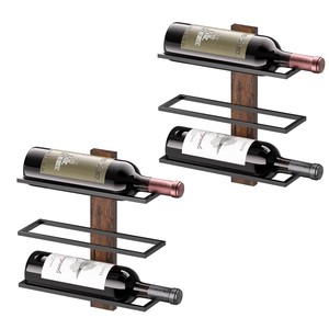 ชั้นวางไวน์ติดผนังไม้มะม่วงแบบโมเดิร์น 4 ขวด ขายส่งอินเดีย - Product Image 1