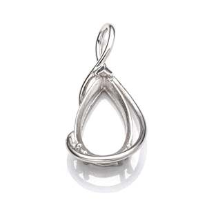 Vente chaude 925 Sterling Silver Cross-Over Poire Prong Diamant Pendentif pour Femmes 9x11 MM Or Solide Plaine Fine Pendentifs Charmes - Product Image 2