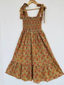 Femmes filles imprimé pur coton Maxi robe indien bloc imprimé décontracté été soirée à la mode en gros longue Midi naturel - Product Image 2