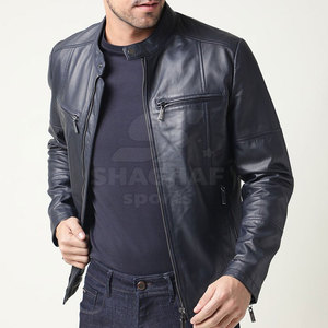 Premium Quality Men Leather <b>Jacket</b> With <b>Quilted</b> Shoulders And Zipper Cuffs For Biker And Fashion Look Winter <b>Jacket</b> - Product Image 4