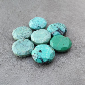 พลอยเทอร์ควอยซ์ทิเบตทรงกลมเจียระไนแบบคาโบชอง เกรด AAA สำหรับทำเครื่องประดับ มีขนาดให้เลือกตามสั่ง - Product Image 4