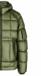 Blouson matelassé à capuche pour homme, vert uni, rembourrage en polyester, imperméable, coupe-vent, fermeture éclair, décontracté, hiver - Product Image 4