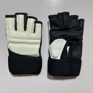 Gants de grappling MMA en gros, gants de boxe sans doigts, gants à paume ouverte en cuir synthétique durable avec support de poignet pour l'entraînement - Product Image 1