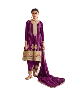 Costume Salwar traditionnel indien exclusif en soie avec rayonne de qualité supérieure du designer Dupatta à bon prix - Product Image 1