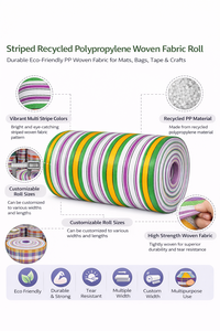 Rollo de Tela de Nailon Reciclado con Revestimiento de PVC, Peso Medio, con Rayas, para Bolsas de Mano y Bolsas de Compras Ecológicas y Duraderas, para Uso en Embalaje - Product Image 6