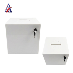 Caja de Donaciones Acrílica Blanca, Superventas en Malasia, 200x200x200mm, Cuadrada, para Caridad, Votaciones, Exhibición en Mostrador, Fabricante OEM B2B - Product Image 3