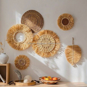 Adornos de Pared de Ratán, Estilo Bohemio, Tema Circular de la Naturaleza, Decoración del Hogar, Juego de Varias Piezas, Arte para Sala de Estar - Product Image 1