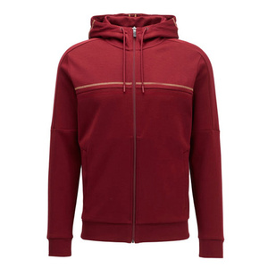 Survêtement en coton à capuche et fermeture éclair intégrale pour homme, couleur unie, décontracté, pour l'automne, avec poches latérales, respirant, coupe classique - Product Image 4
