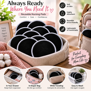 Almohadillas de Lactancia de Bambú |   Almohadillas de Lactancia Reutilizables y Lavables |   Insertos Absorbentes Suaves para Lactancia |   Cuidado Materno a Prueba de Fugas para la Lactancia - Product Image 5