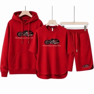 Nuevo Conjunto Deportivo de Dos Piezas para Hombre, Ligero, Transpirable, Ecológico, 100% Algodón, Color Sólido, Pantalones Deportivos, Sudadera con Capucha, Informal - Product Image 3