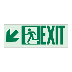 Señal de Salida de Emergencia Brady de PVC de Alta Visibilidad para Montaje en Pared/Techo - Product Image 1