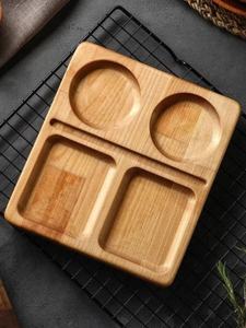 Plateau à fromage rectangulaire moderne en bois d'acacia massif, plateau de service écologique, design poli et émaillé pour les fêtes - Product Image 2