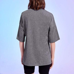 Women's Breathable Loose Casual Short Sleeve Round Neck T-Shirt <b>Rose</b> Red Pure Cotton Knitted Crop <b>Top</b> Daily Wear Inner Layer <b>Top</b> - Product Image 2