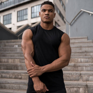 High Quality ZATA SPORTS 2024 Breathable Hip Hop Style <b>Mens</b> Gym Tank Top 100% Cotton OEM Custom Service Training <b>Singlet</b> 120g - Product Image 5