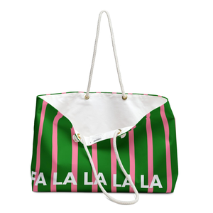 Fa La La Striped Weekender <b>Bag</b> Christmas Travel Carryall <b>Large</b> Capacity Holiday Tote Overnight Travel <b>Bag</b> Womens <b>Gift</b> <b>Bag</b> - Product Image 3