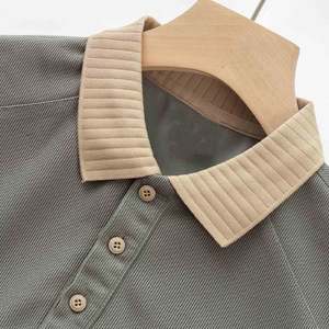 <b>Men's</b> Stand Collar Merino <b>Wool</b> Casual <b>Shirt</b> Single Button Closure Long Sleeve Breathable Winter Casual Vacation Style - Product Image 2
