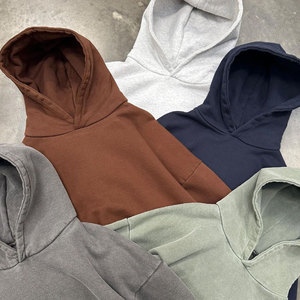 Sudadera con Capucha Corta Unisex, Gris Sólido, Tejido de Algodón, Informal, con Bolsillos, Estilo Otoñal - Product Image 3